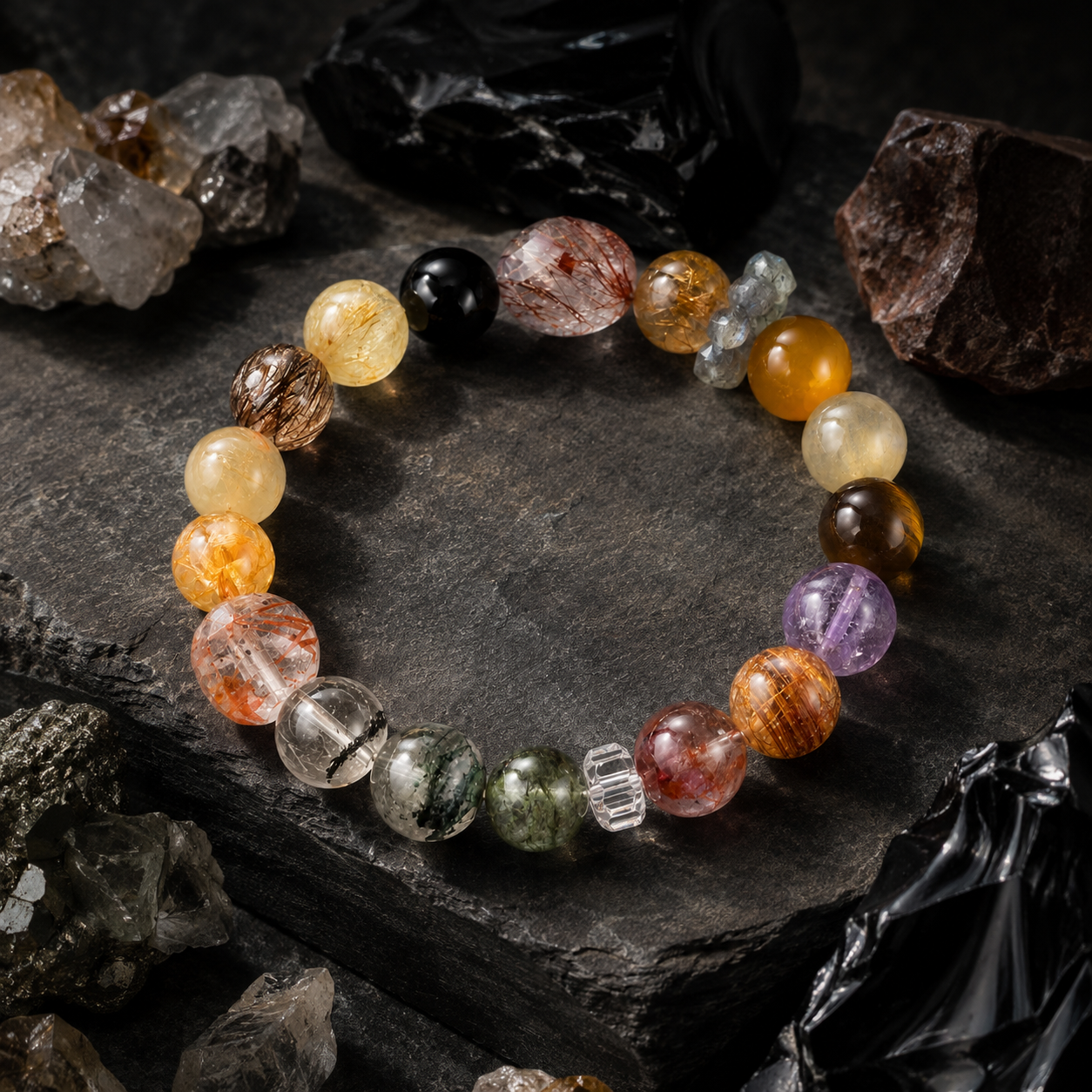 Mixed Crystal Ritual Bracelet I (10mm)