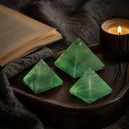 Natural Green Fluorite Pyramid I (3cm)